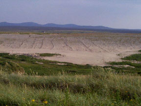 Wind and weather erosion on Barvas machair clearly reveals buried evidence of the area’s historical past